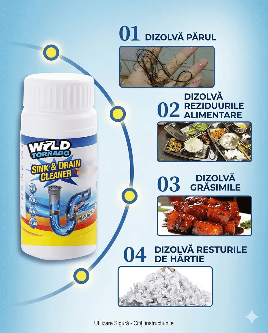 Solutie Instanta pentru curățat țevile de scurgere