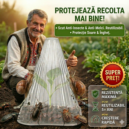 Clopot de Protecție pentru Răsaduri și Plante - Anti-Melci și Insecte
